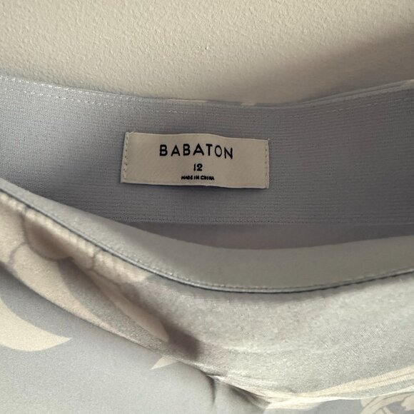 Aritiza Babaton satin slip midi skirt in colour cement bl/summer snow size 12 - Picture 5 of 9